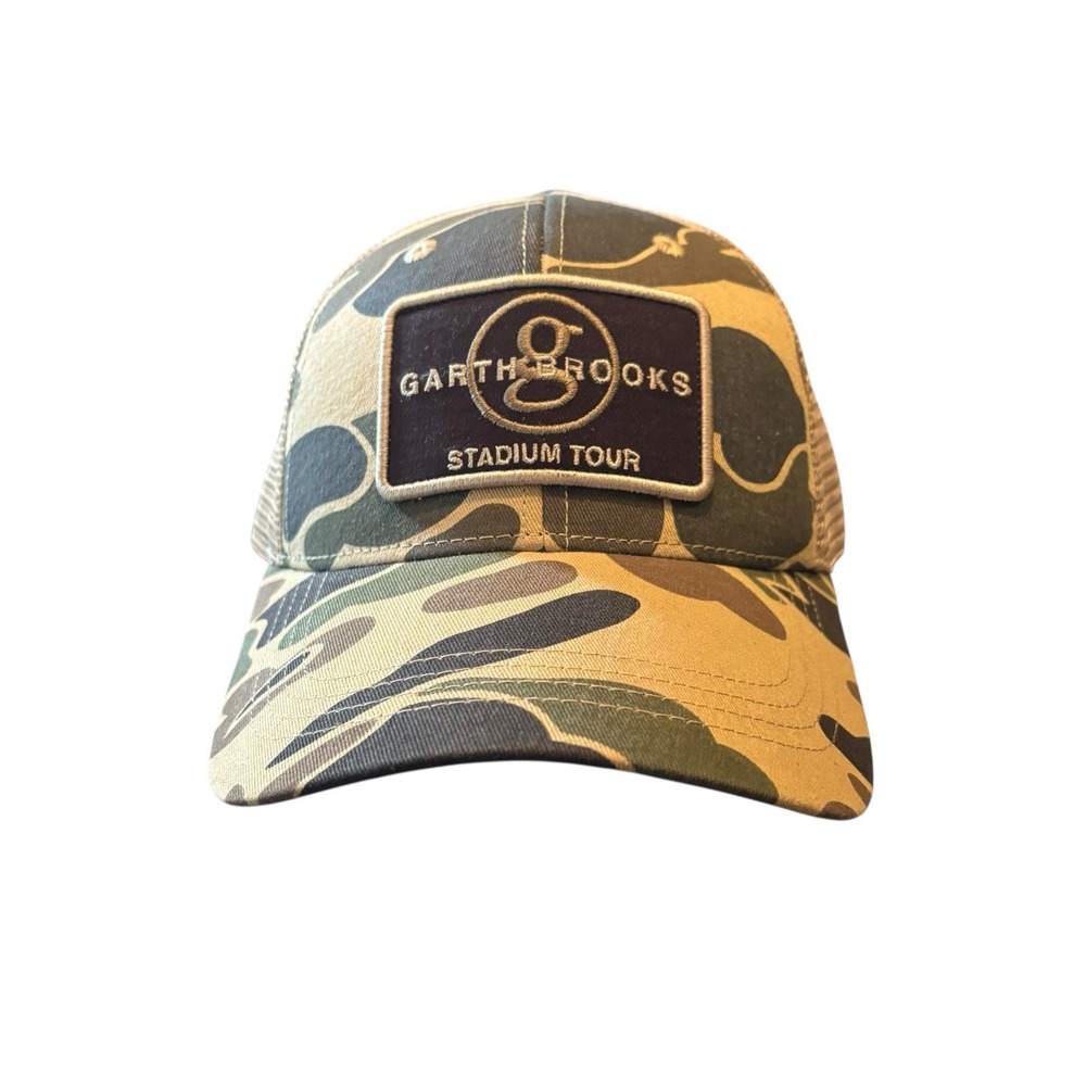 Garth Brooks Stadium Tour Snapback Trucker Mesh Patch Hat Ball Cap Camouflage